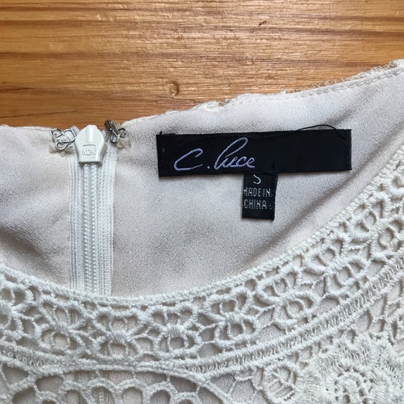 C. Luce Cream Lace Sheath Dress, EUC, S - Picture 2 of 13